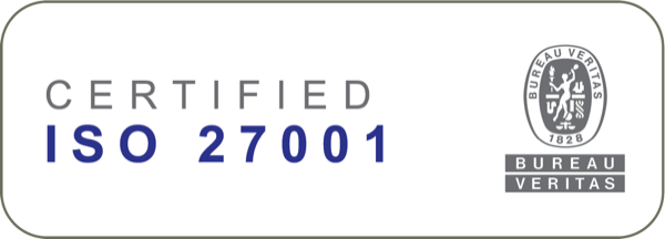 Certified ISO 27001 &mdash; Bureau Veritas certification mark