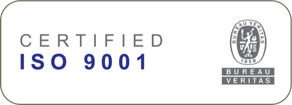 Certified ISO 9001 &mdash; Bureau Veritas certification mark